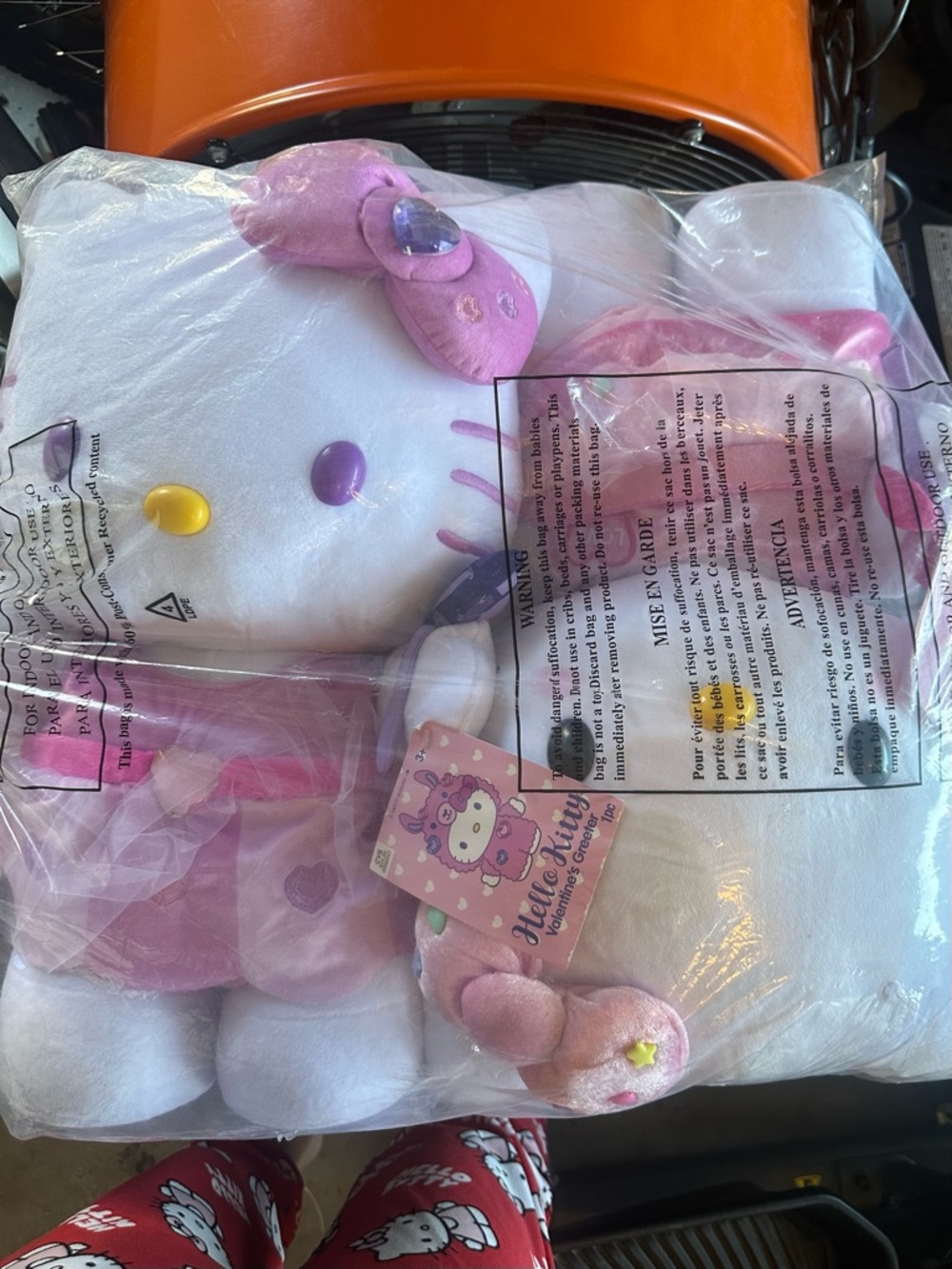 Hello Kitty White Plush with Pink & Purple Accents